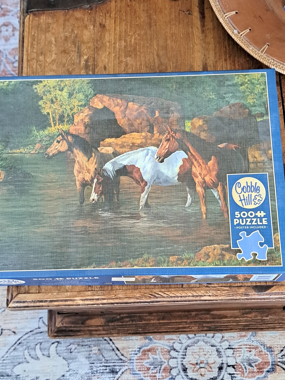 Cobb Hill by New Balance Horses at Water 500+ Piece Puzzle - Brown, White, Blue